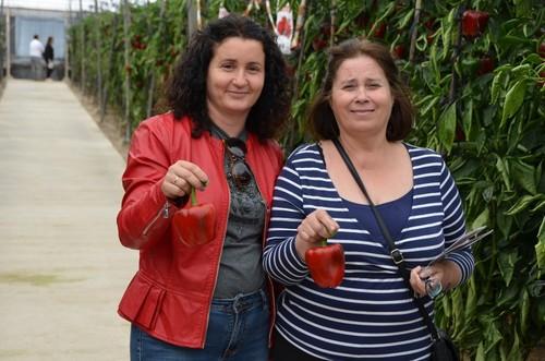 Dos agricultores encantadas con los pimientos California Torrente de Motroy Seeds.