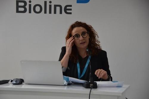 María José Pardo, gerente de Bioline, en la presentación ante los medios.