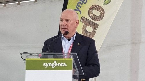 Matthew Jonhston, CEO de la Unidad de Semillas Hortícolas de Syngenta Global, durante su discurso.