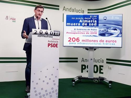 El PSOE exige al Gobierno que incluya en los Presupuestos 206 millones para infraestructuras hídricas en Almería