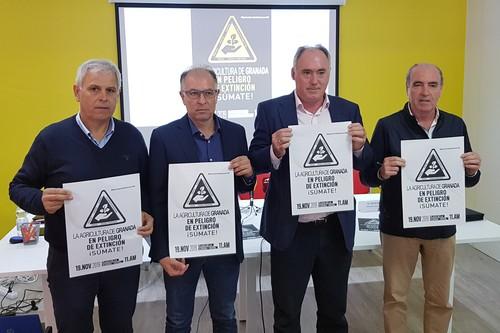 Unión de Organizaciones Agrarias y Cooperativas en la Gran Manifestación convocada el martes 19 de noviembre en Motril por la situación crítica del sector hortofrutícola