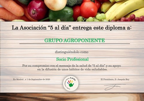 Grupo Agroponiente, nuevo miembro de la Asociación 5 Al Día
