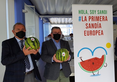 Hortiespaña y COEXPHAL presentan la nueva campaña 'Sandi, la primera sandía europea'