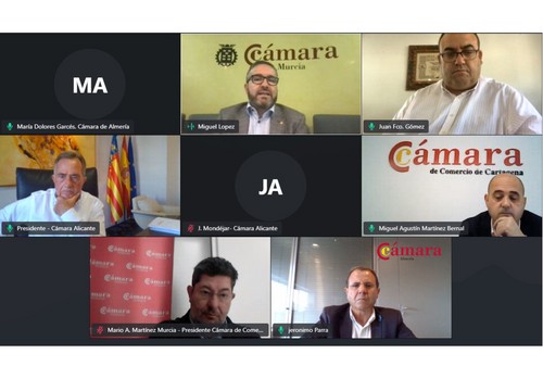 La Cámara de Almería participa en una reunión de apoyo al Trasvase con las Cámaras de Alicante, Murcia, Lorca, Cartagena y Orihuela