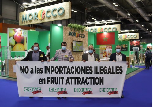 COAG dice “NO a las importaciones ilegales en Fruit Attraction” con un acto de protesta en la jornada inaugural de la feria