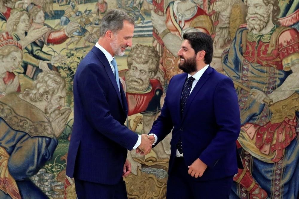 López Miras traslada al Rey la necesidad de grandes pactos de Estado en materia de agua, infraestructuras y financiación autonómica