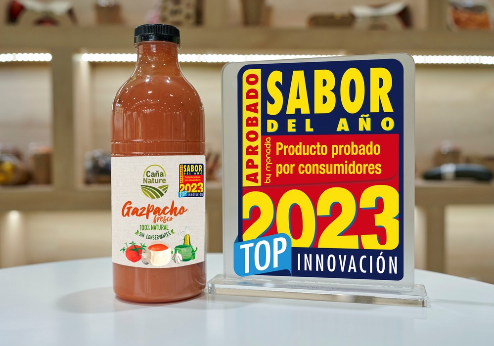 El gazpacho fresco de Caña Nature obtiene el sello sabor del año top innovación 2023