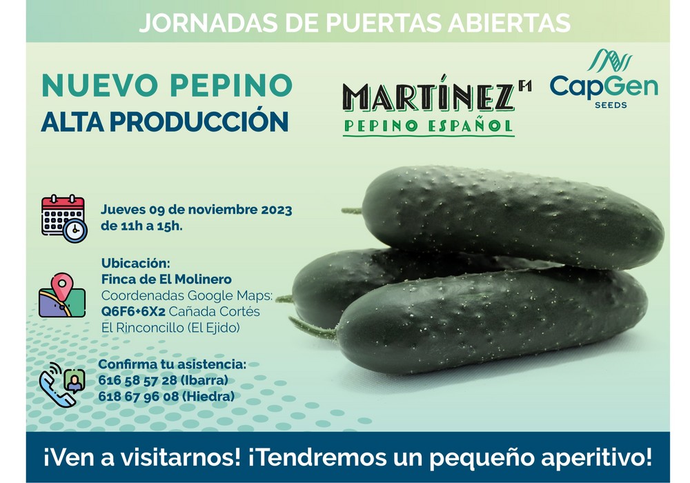 CapGen Seeds presenta en El Ejido a Martínez, su nuevo pepino español